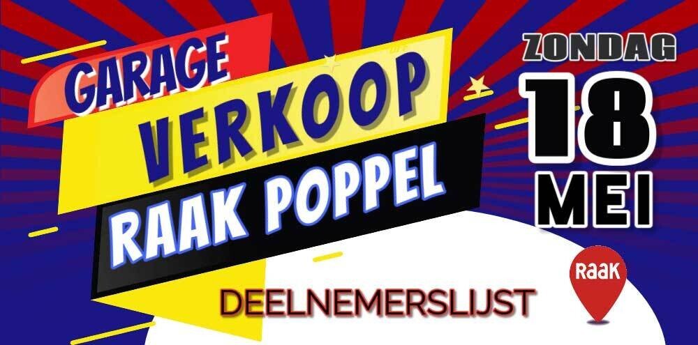 DEELNEMERSLIJST GARAGEVERKOOP POPPEL 2025 Made with PosterMyWall