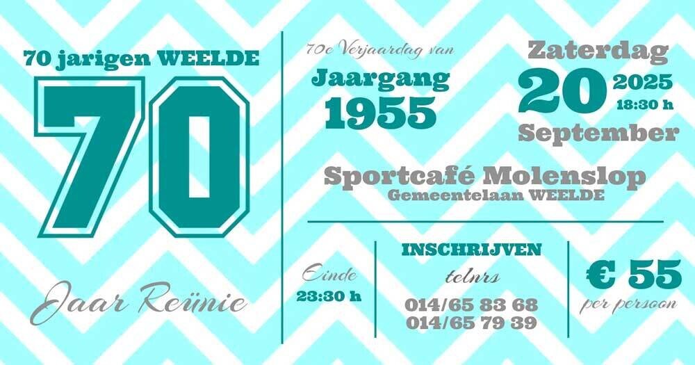 reunie 70 jarigen 1955 WEELDE Made with PosterMyWall