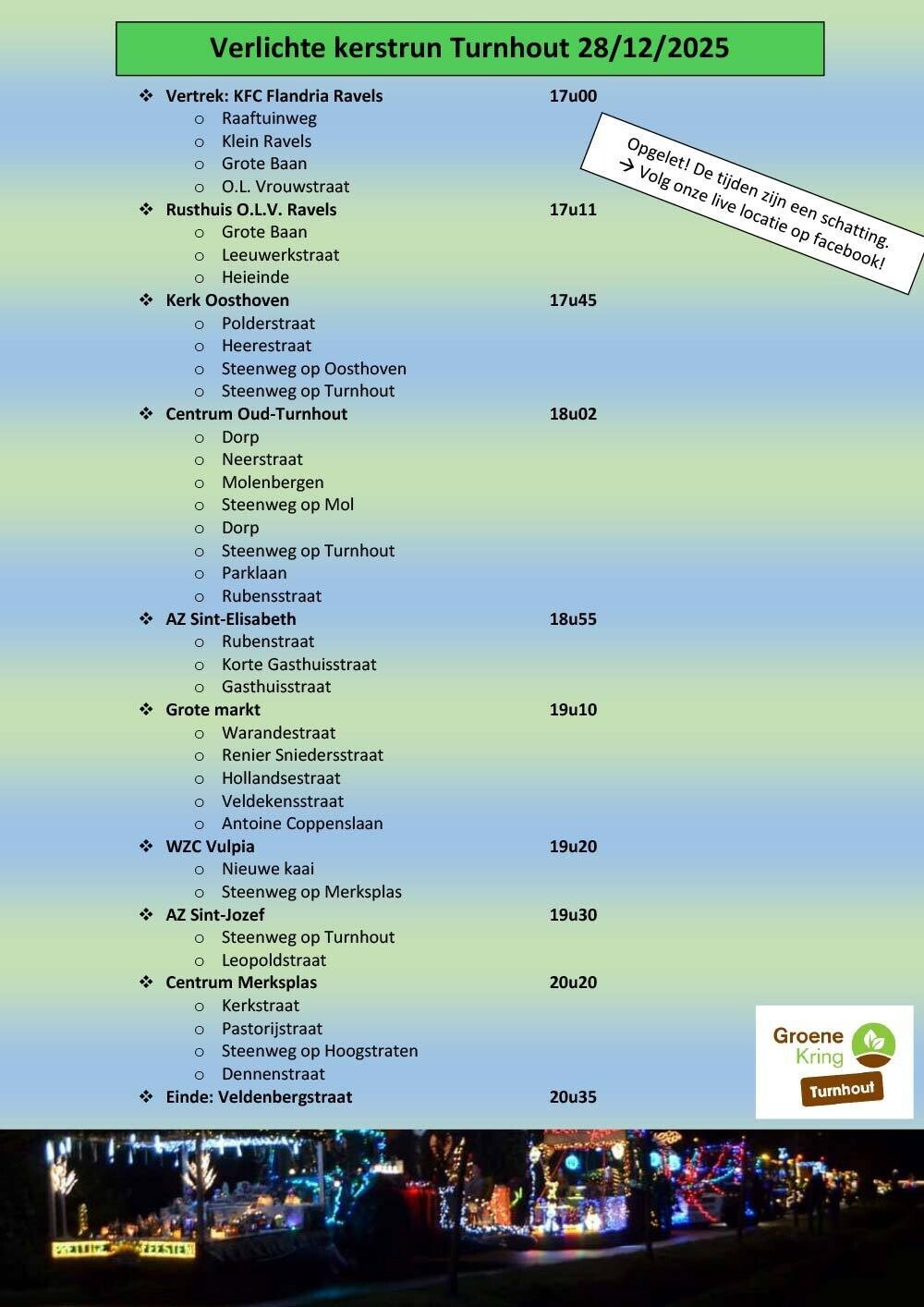 Route verlichte kerstrun 28 12 25