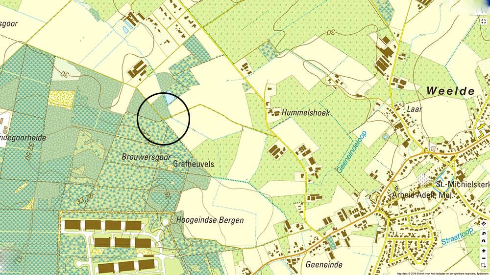topologishe kaart sluikstort Weelde