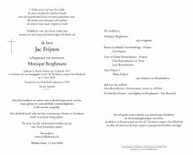 Overlijdensbericht Jacques Frijters