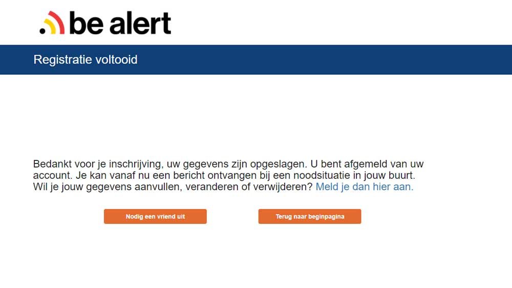 be alert registratie