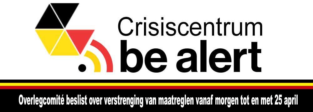 crisiscentrum be alert 26maart