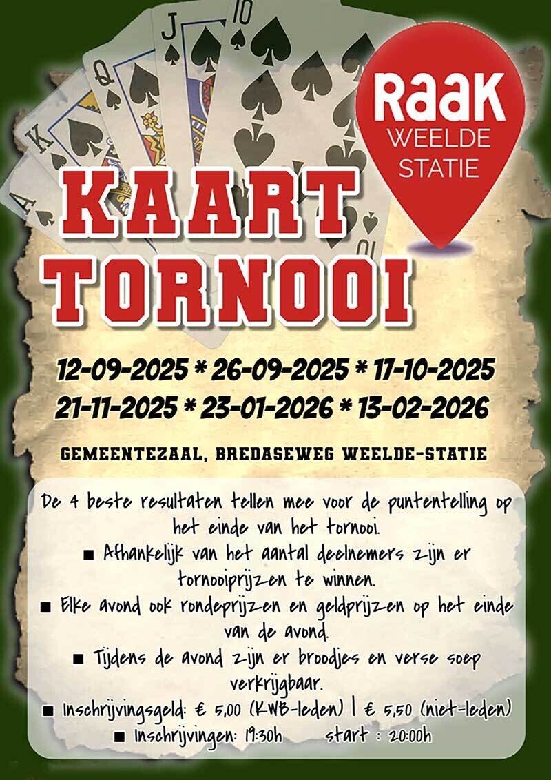 Kaarttornooi Weelde Statie 2025