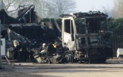 Dit bleef over van de luxe mobilhome