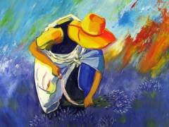 Annemarie Van_Riet.Lavendelaar_met_gele_hoed